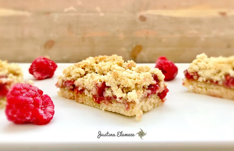 Raspberry Shortbread Bars ? Photo by Justina Elumeze, CC BY 3.0, via Wikimedia Commons