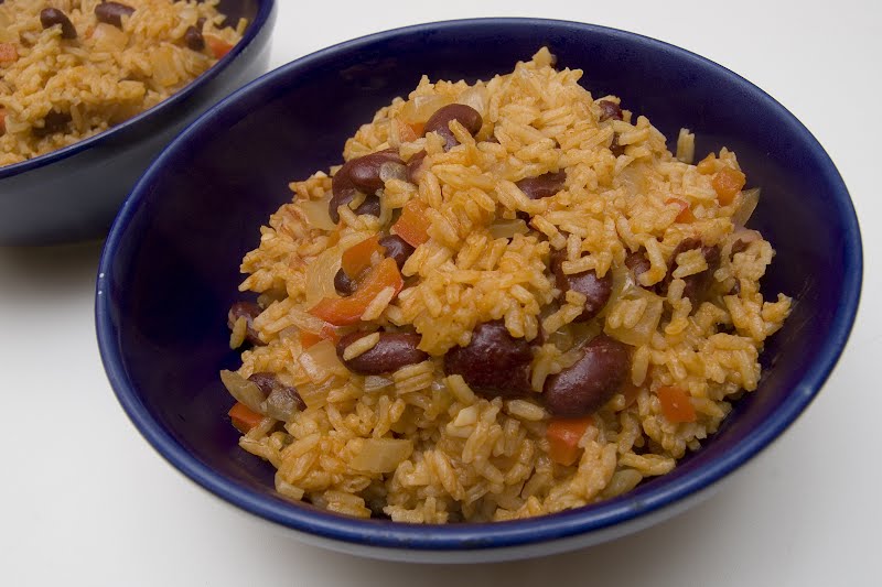 Red beans and rice, prepared with smoked spanish paprika. ? Photo by Paul Goyette, CC BY-SA 2.0, via Wikimedia Commons