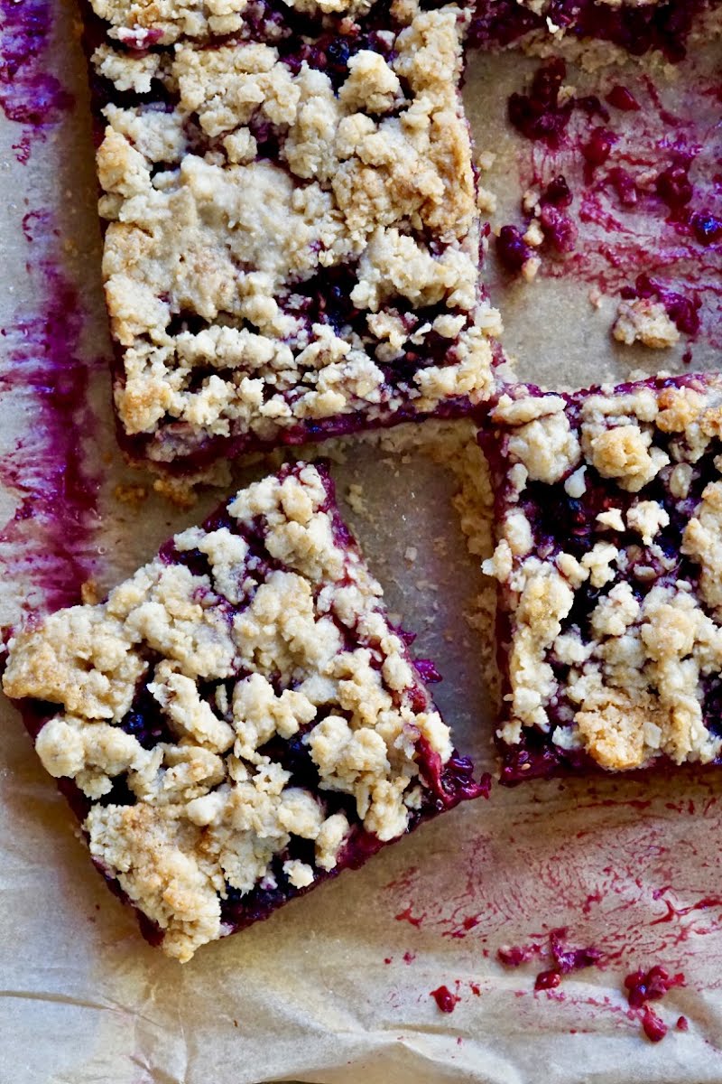 Gluten-Free Blackberry Oat Bars ? Photo by Simmer + Sauce, CC BY 3.0, via Wikimedia Commons