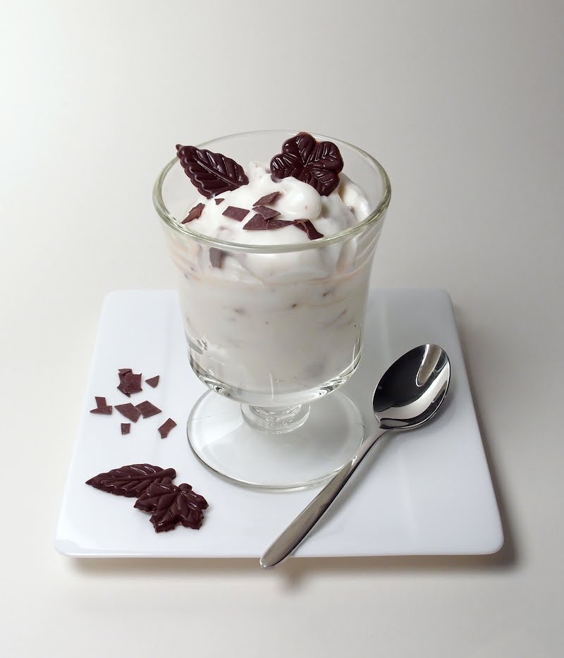 Herrencreme, a German dessert ? literally, gentleman?s creme ? made from vanilla pudding, whipped cream, and chopped dark chocolate. ? Photo by SKopp, CC BY 4.0, via Wikimedia Commons