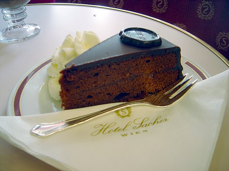 Sachertorte from the Hotel Sacher, Vienna. ? Photo by David Monniaux, CC BY-SA 3.0, via Wikimedia Commons