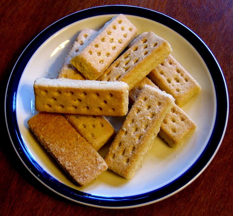 Scottish shortbread fingers. ? Photo by User:Dave souza, CC BY-SA 2.5, via Wikimedia Commons