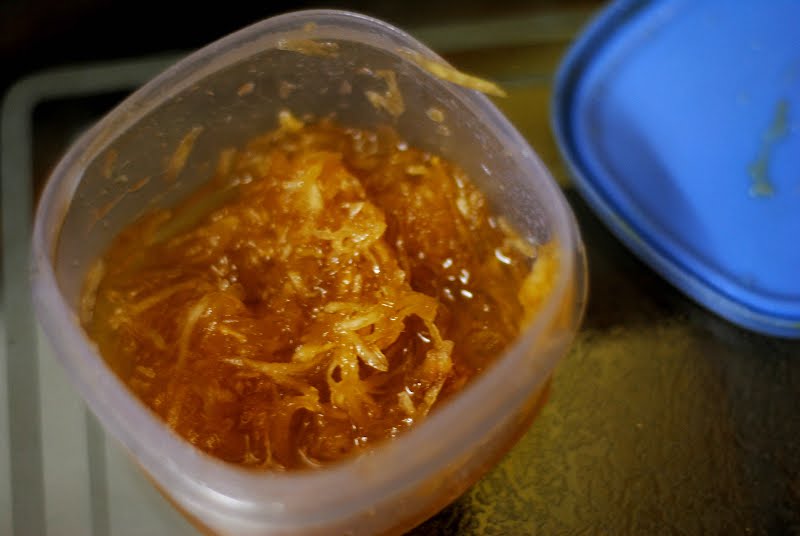 This is an image of Chhundo. It is a kind of grated mango pickle made and consumed in Gujarat, India. ? Photo by Noopur28, CC BY-SA 3.0, via Wikimedia Commons