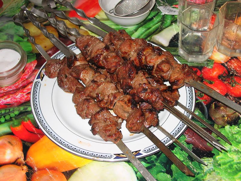 Shashlik ? Photo by ????????, Public domain, via Wikimedia Commons