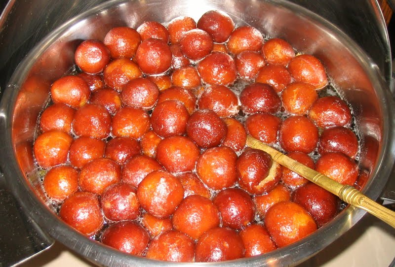 Gulab Jamun, an Indian dish. ? Photo by No machine-readable author provided. Quadell assumed (based on copyright claims)., CC BY-SA 3.0, via Wikimedia Commons