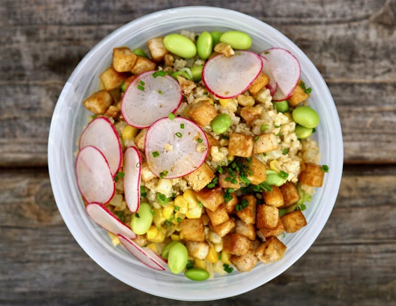 Smokey Millet Super Grain Bowl With Crispy Tofu ? Photo by Simmer + Sauce, CC BY 3.0, via Wikimedia Commons