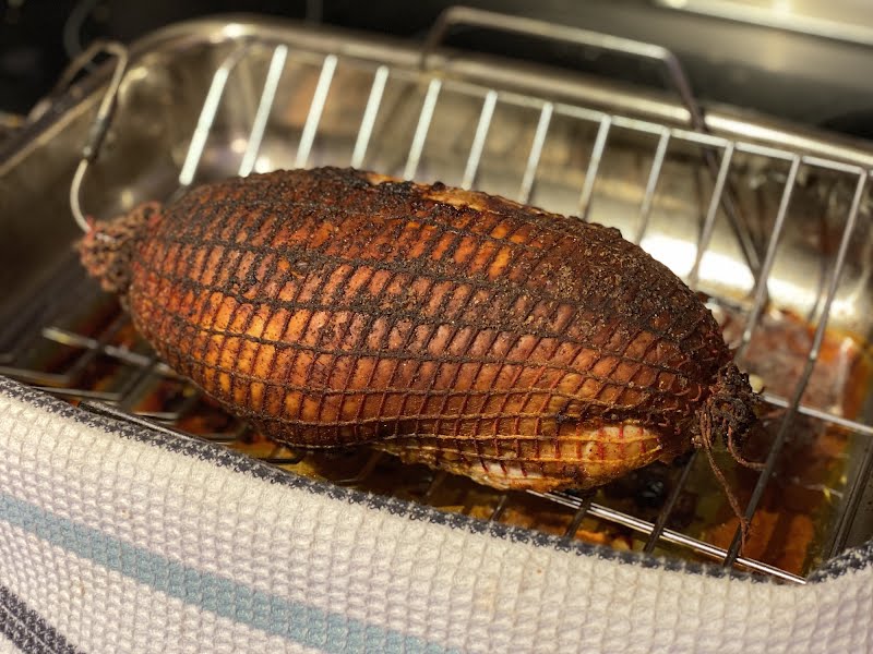 Turkey roast, fresh out of the oven, resting