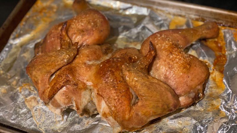 a roasted broiler chicken