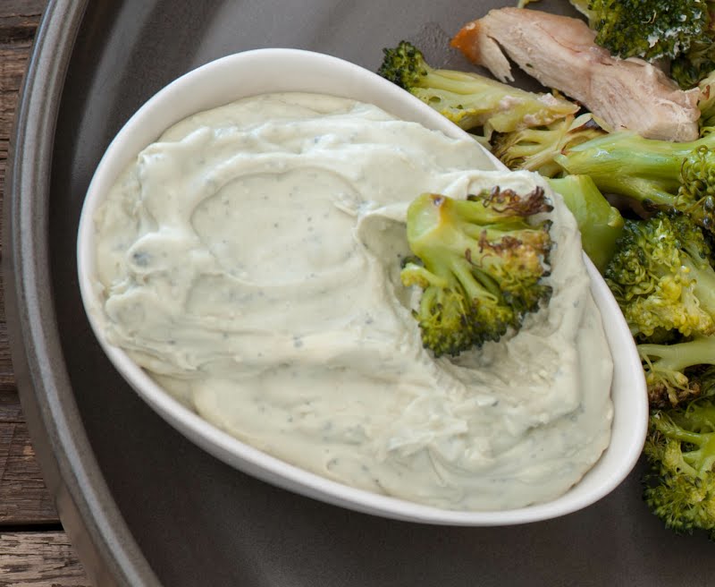 One Pot Chicken served with brocolli and blue cheese dressing. ? Photo by jules, CC BY 2.0, via Wikimedia Commons