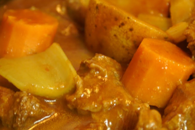 Beef stew ? Photo by AlbertCahalan, Public domain, via Wikimedia Commons